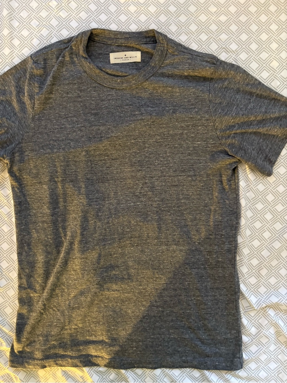 Imogene + Willie Men’s Heather Grey Crewneck T-Shirt EUC